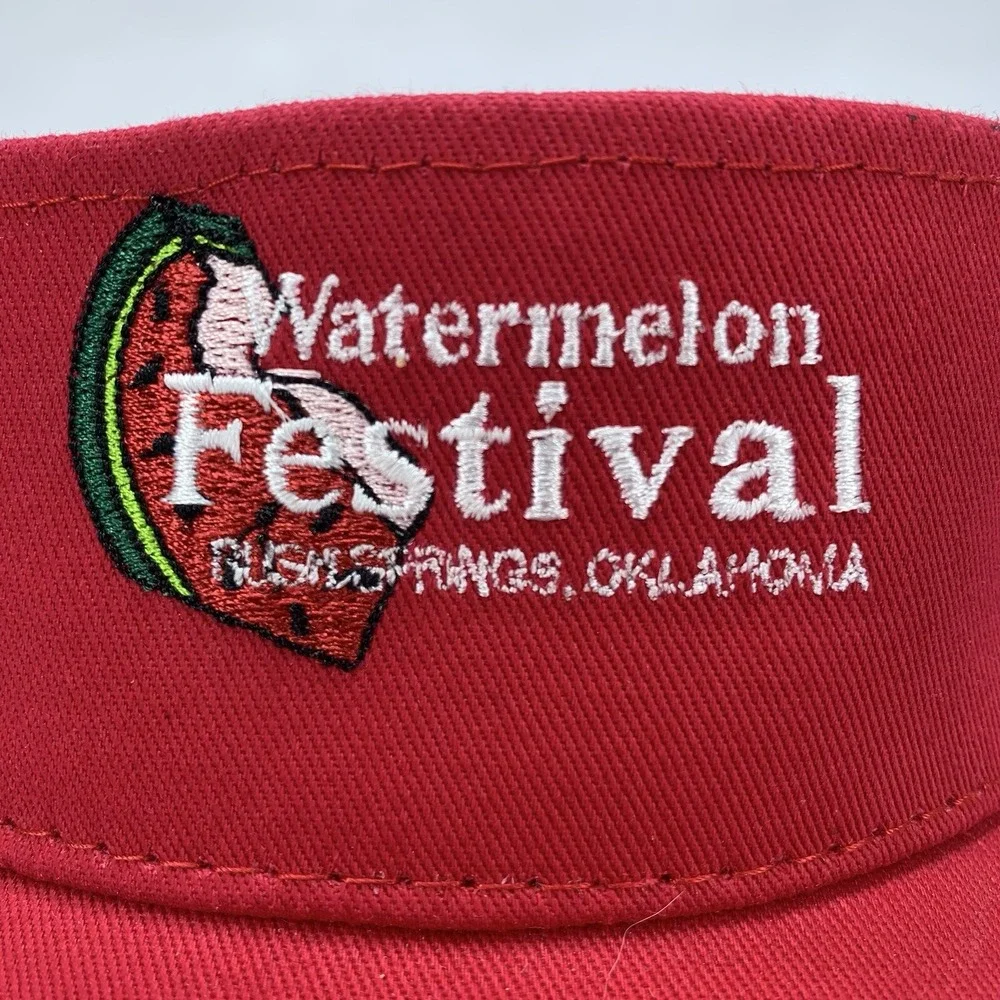 Watermelon Festival Visor Rush Springs Oklahoma Red Adjustable OSFM Otto Hat Cap